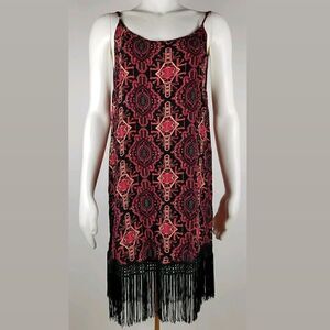 NWT forever21 fringe dress - geometric pattern - adjustable straps